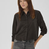 My Essential Wardrobe - Estelle Short Shirt - Espresso