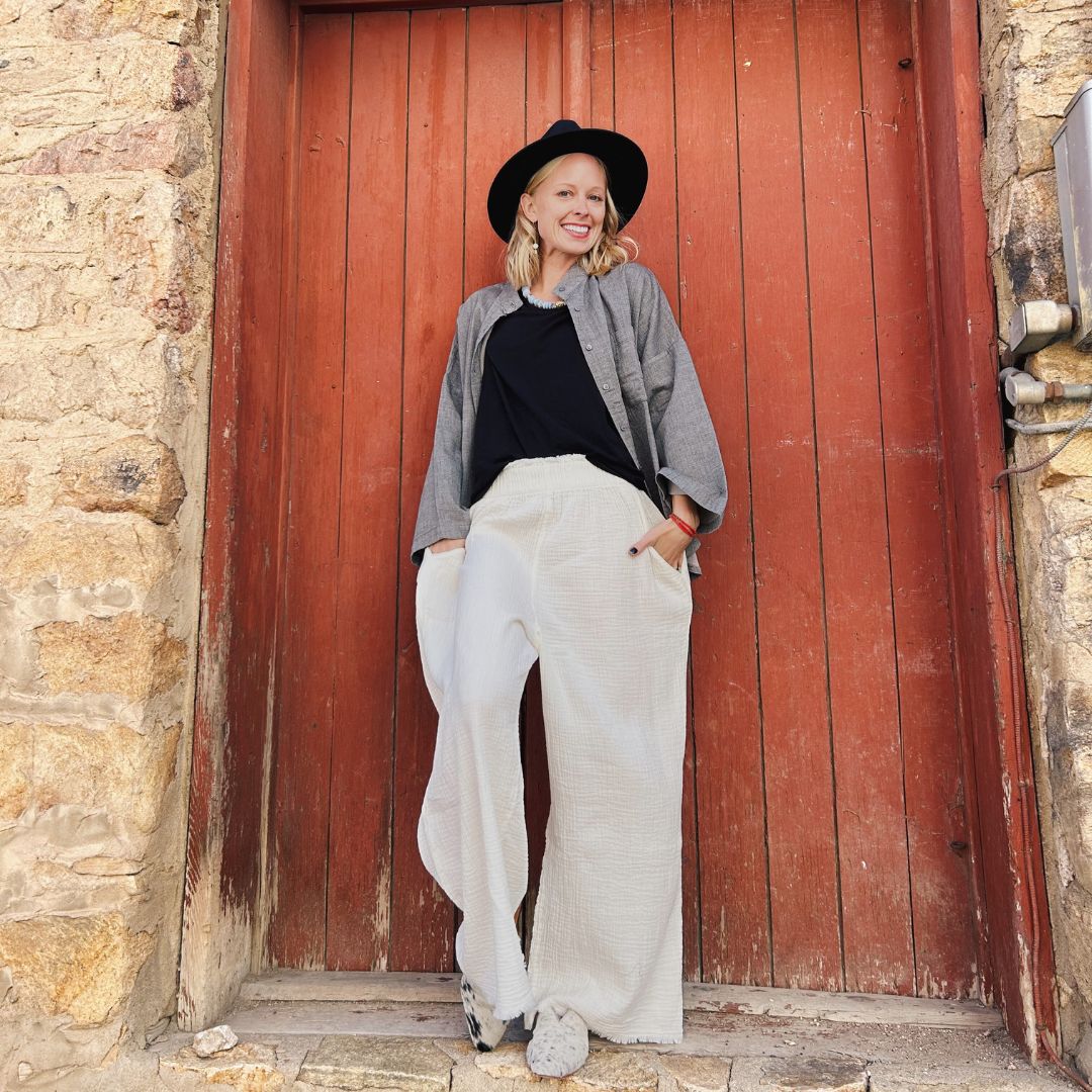 Pokoloko - Crinkle Palazzo Pants -