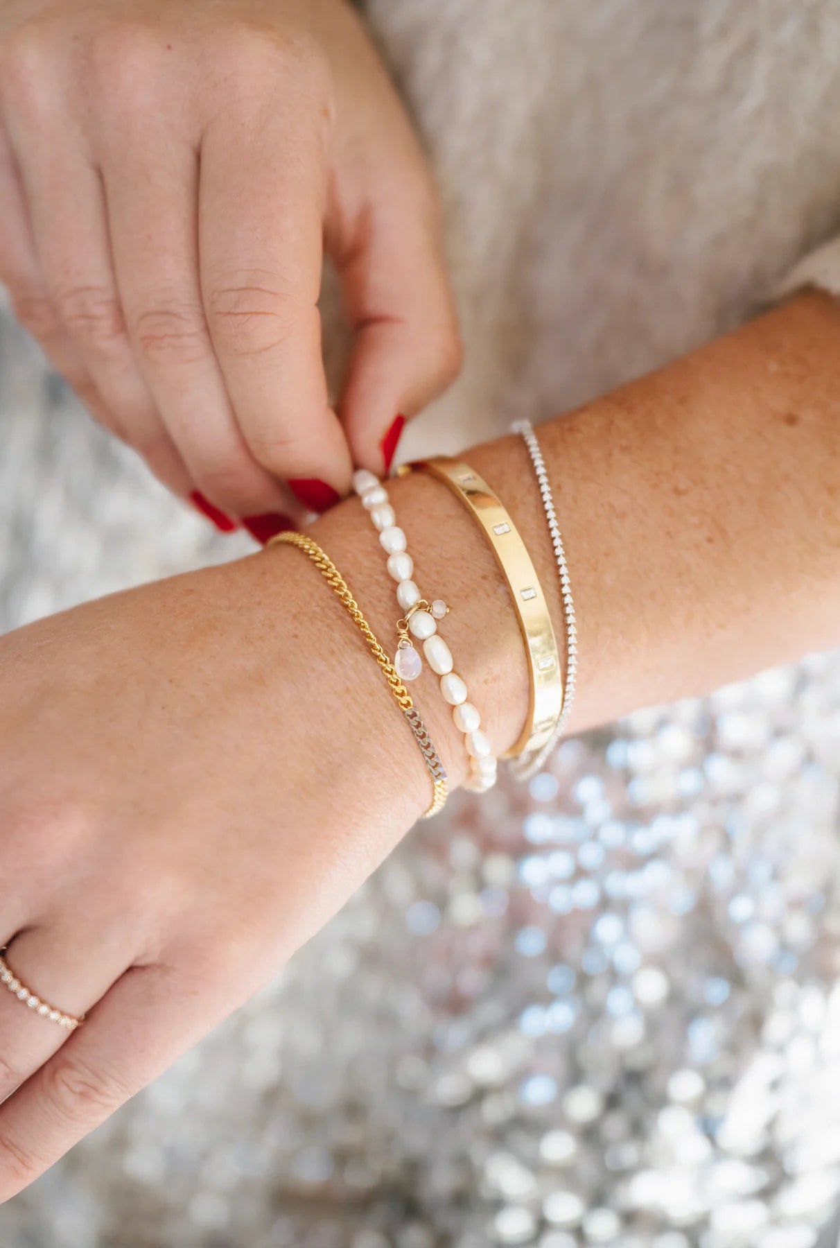 Leah Alexandra - Social Mini Bracelet – Pearl -
