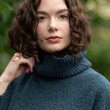Echo Verde - Chunky Cowl Neck Sweater - Dark Teal O S