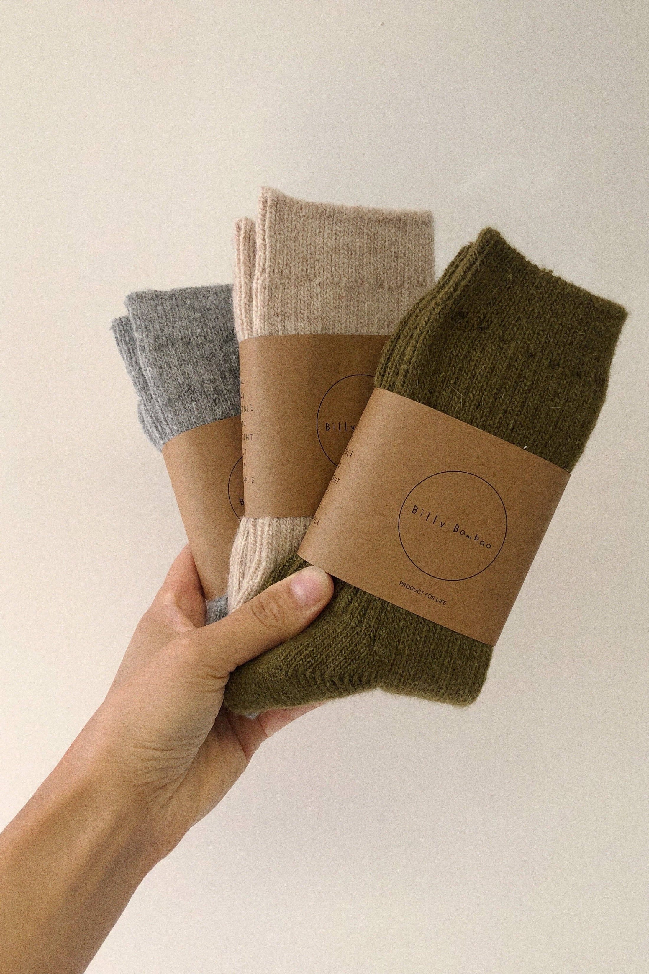 Billy Bamboo - Iceland Wool Socks – Olive -