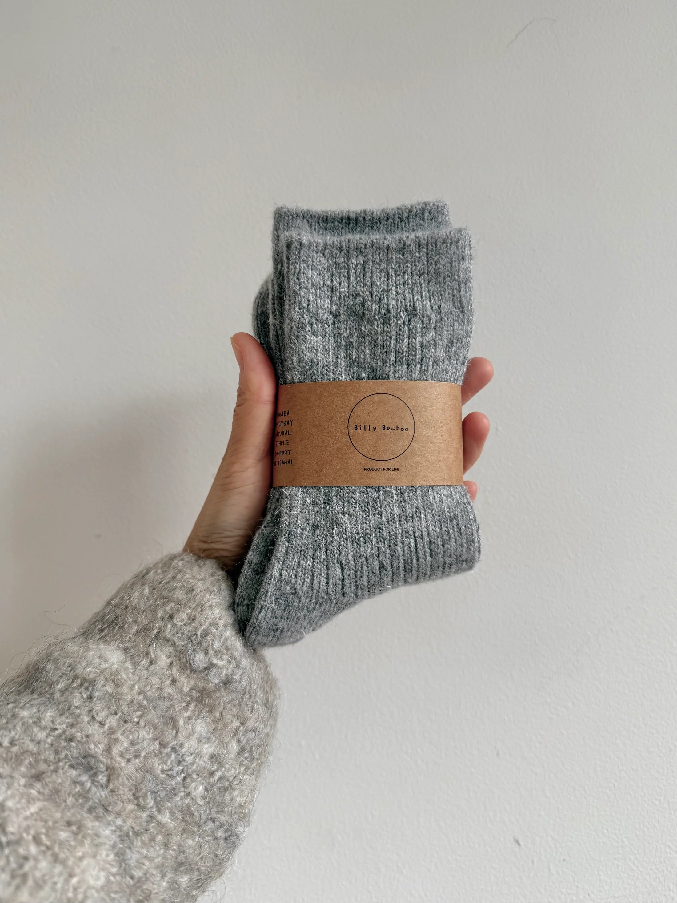 Billy Bamboo - Iceland Wool Sock – Grey Melange -