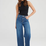 Cup of Joe - Aura Wide Leg Jean - Dark Blue