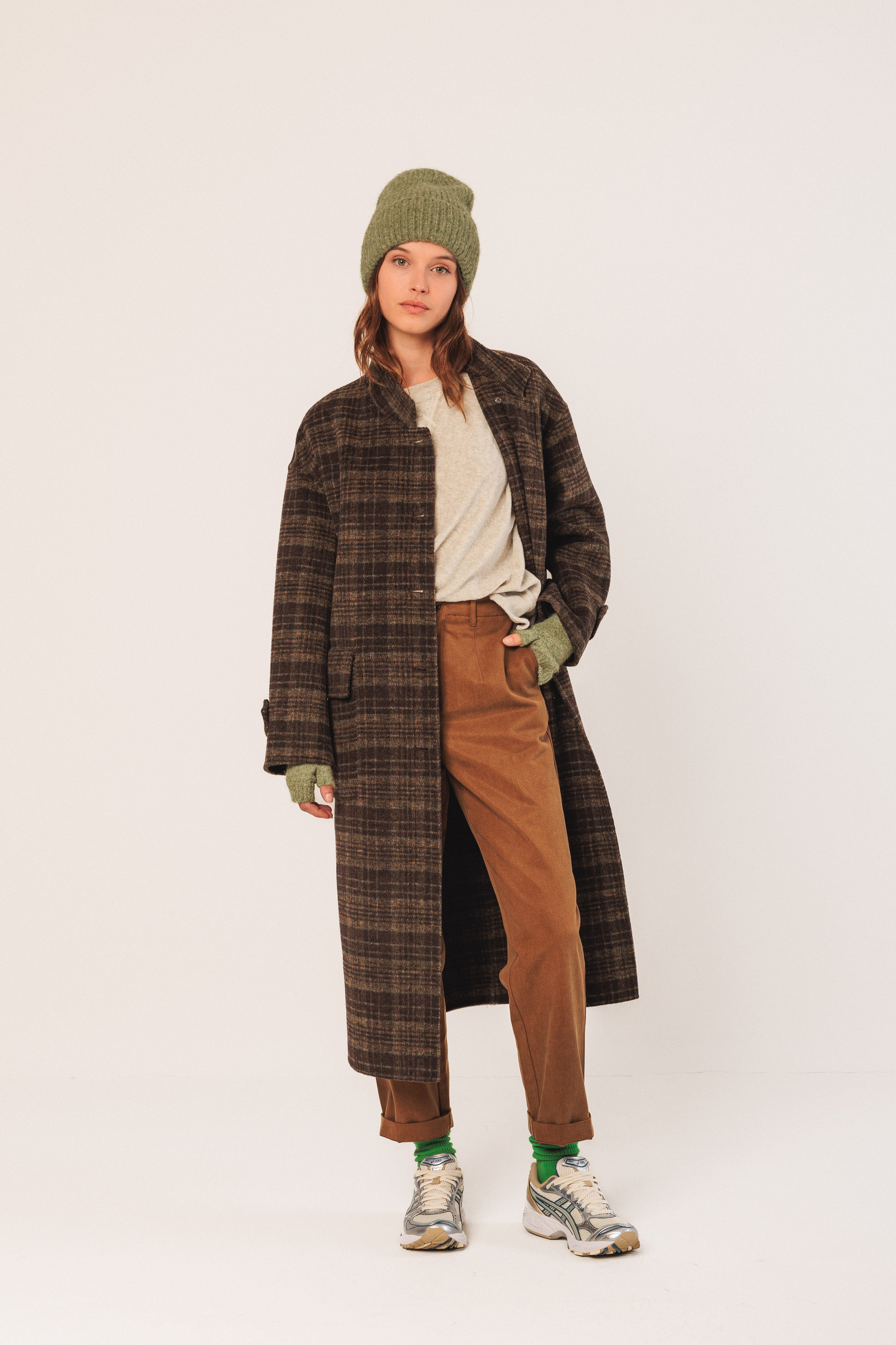 Indi & Cold - Wool Check Coat -