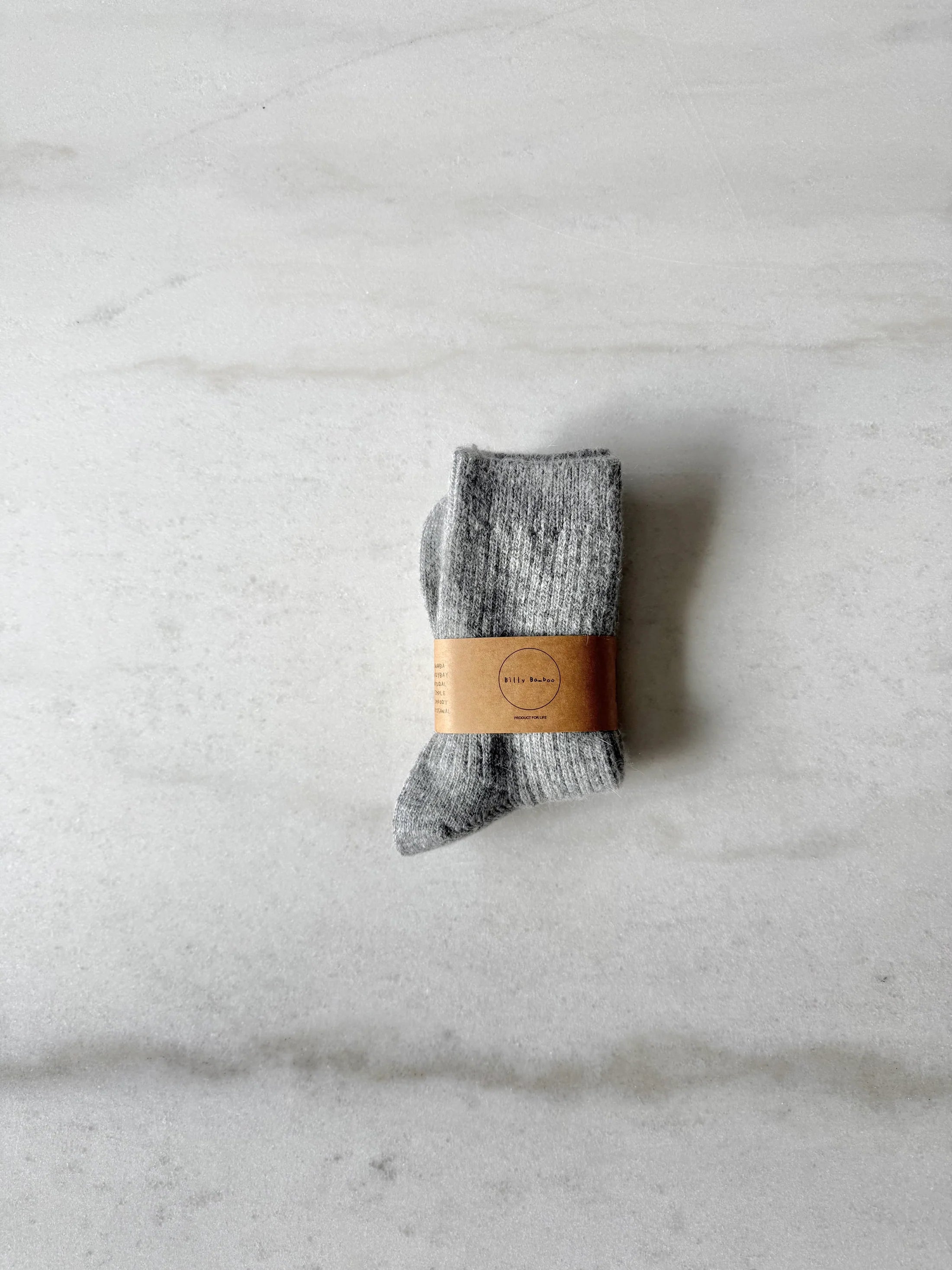 Billy Bamboo - Iceland Wool Sock – Grey Melange -