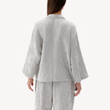 Pokoloko - Striped Crinkle Cotton Blouse -