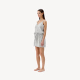 Pokoloko - Striped Crinkle Cotton Shorts - Ivory Stripe O S