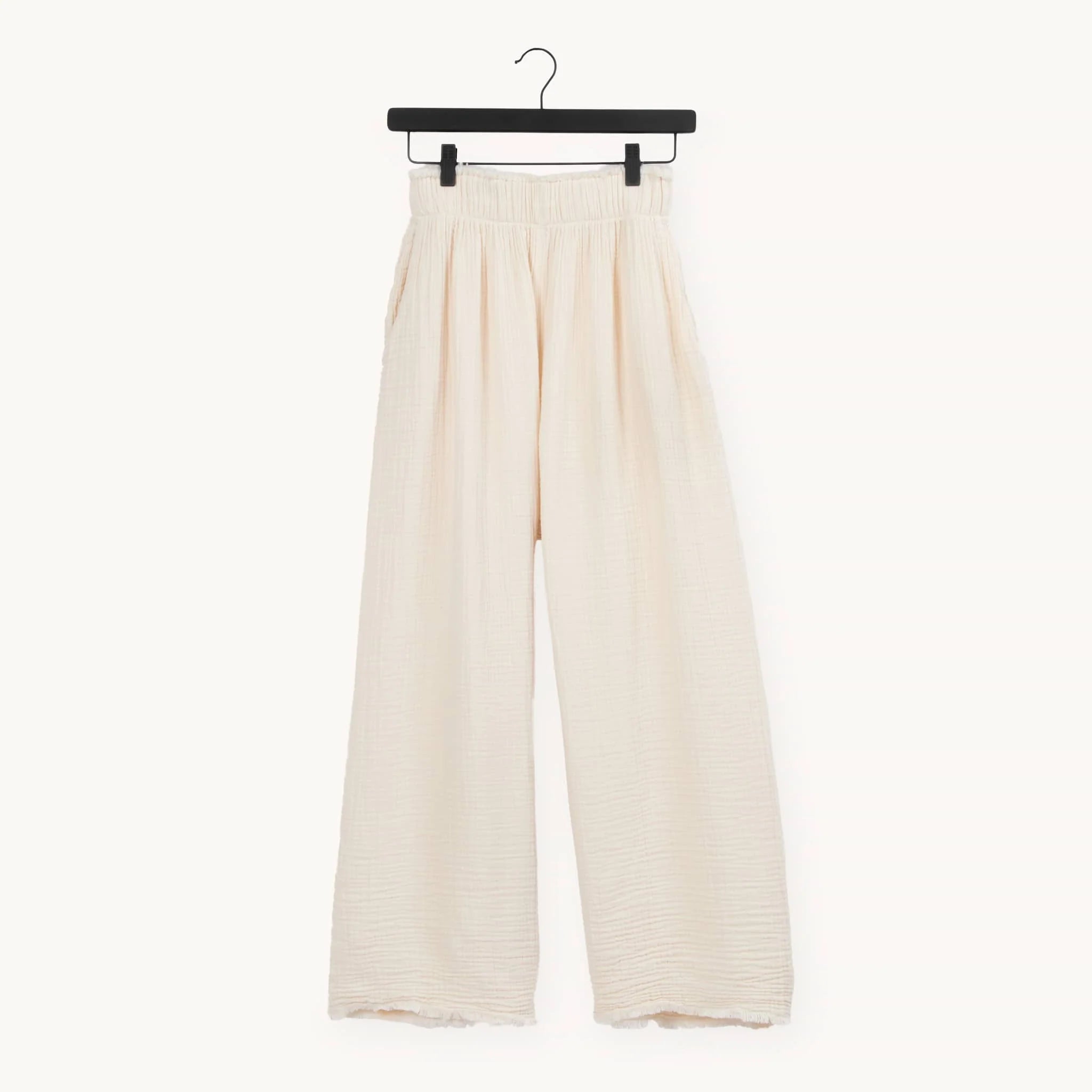 Pokoloko - Crinkle Palazzo Pants - Cream O S