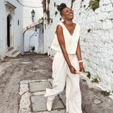 Pokoloko - Crinkle Palazzo Pants -