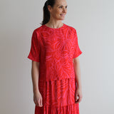 Sattva by Sarah - Everyday Crop Blouse - Red Fuchsia