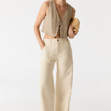 Cup of Joe - LuLu Wide Leg Jean - Sand