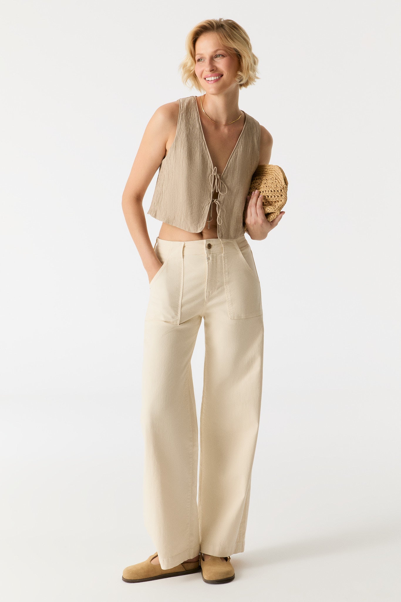 Cup of Joe - LuLu Wide Leg Jean - Sand