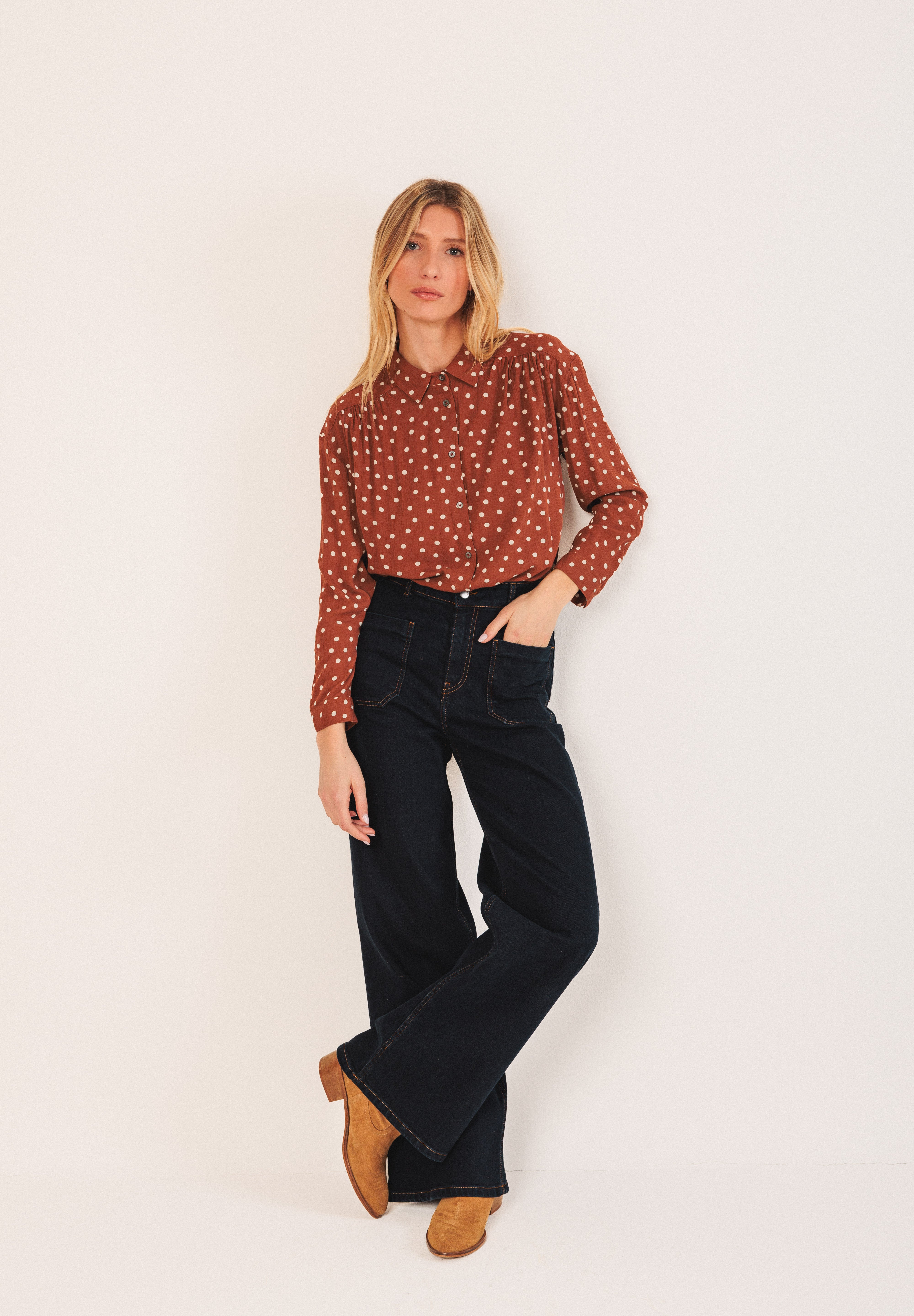 Indi & Cold - Bea Polkadot Blouse -