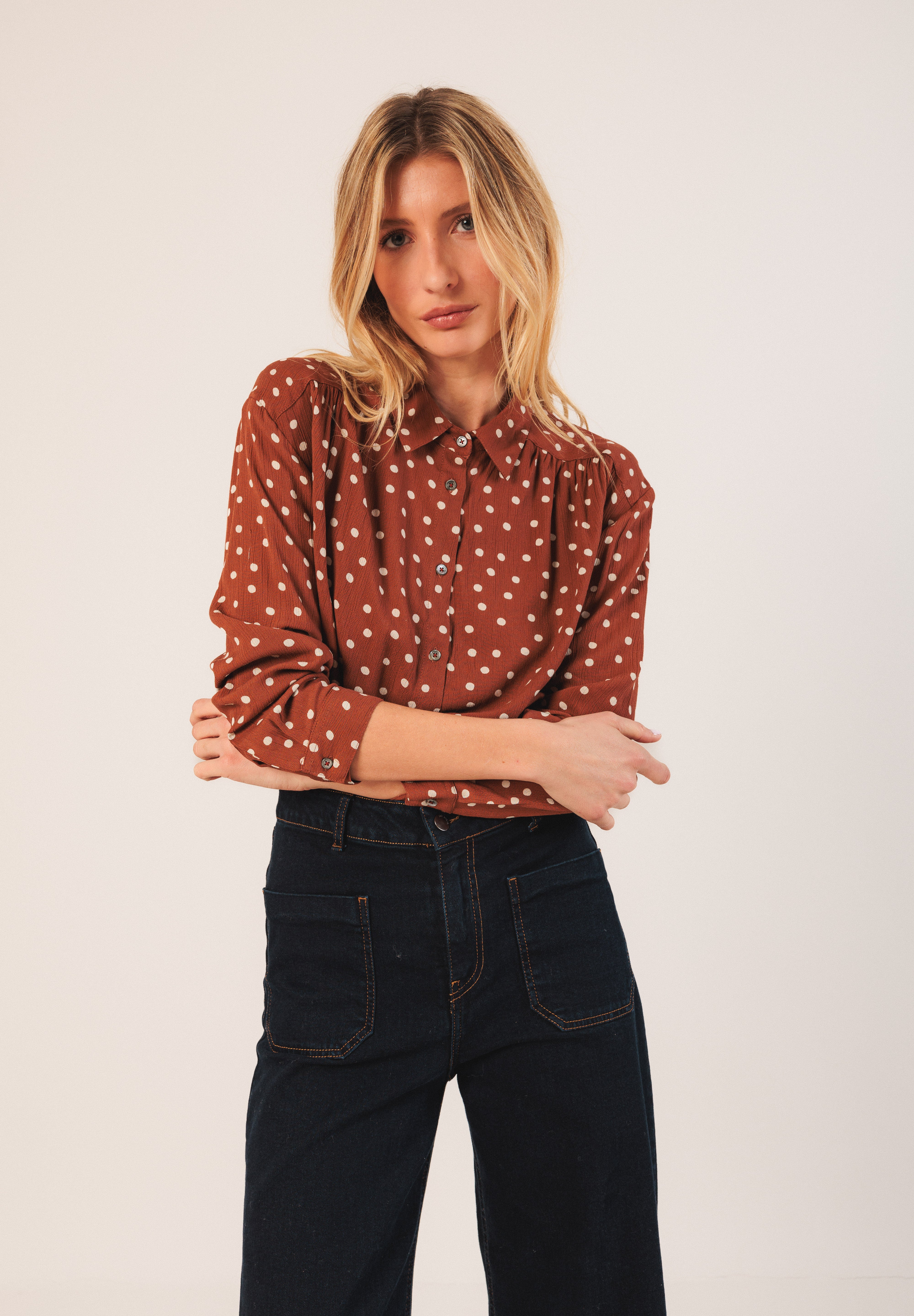 Indi & Cold - Bea Polkadot Blouse -