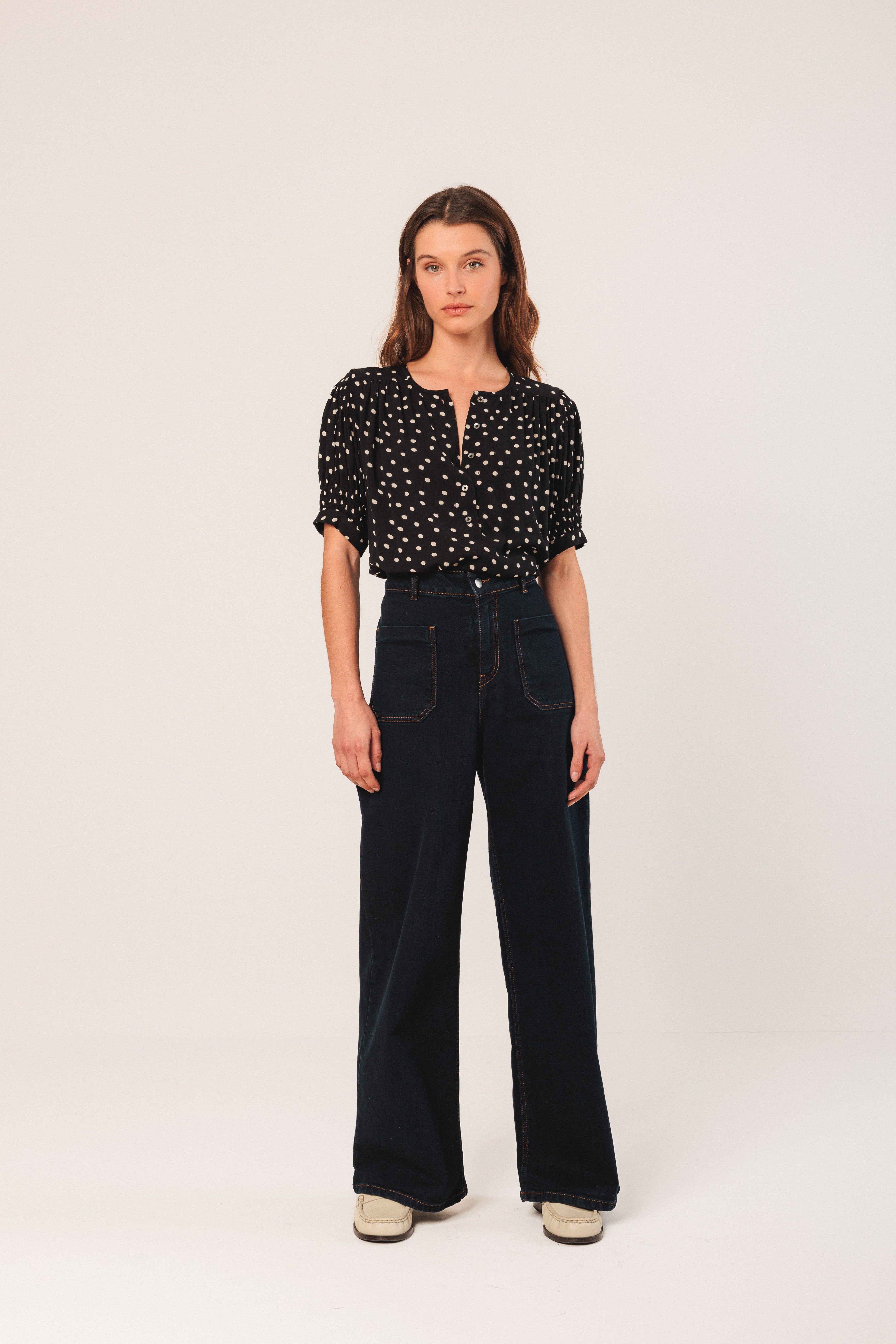 Indi & Cold - Lantern Sleeve Blouse -