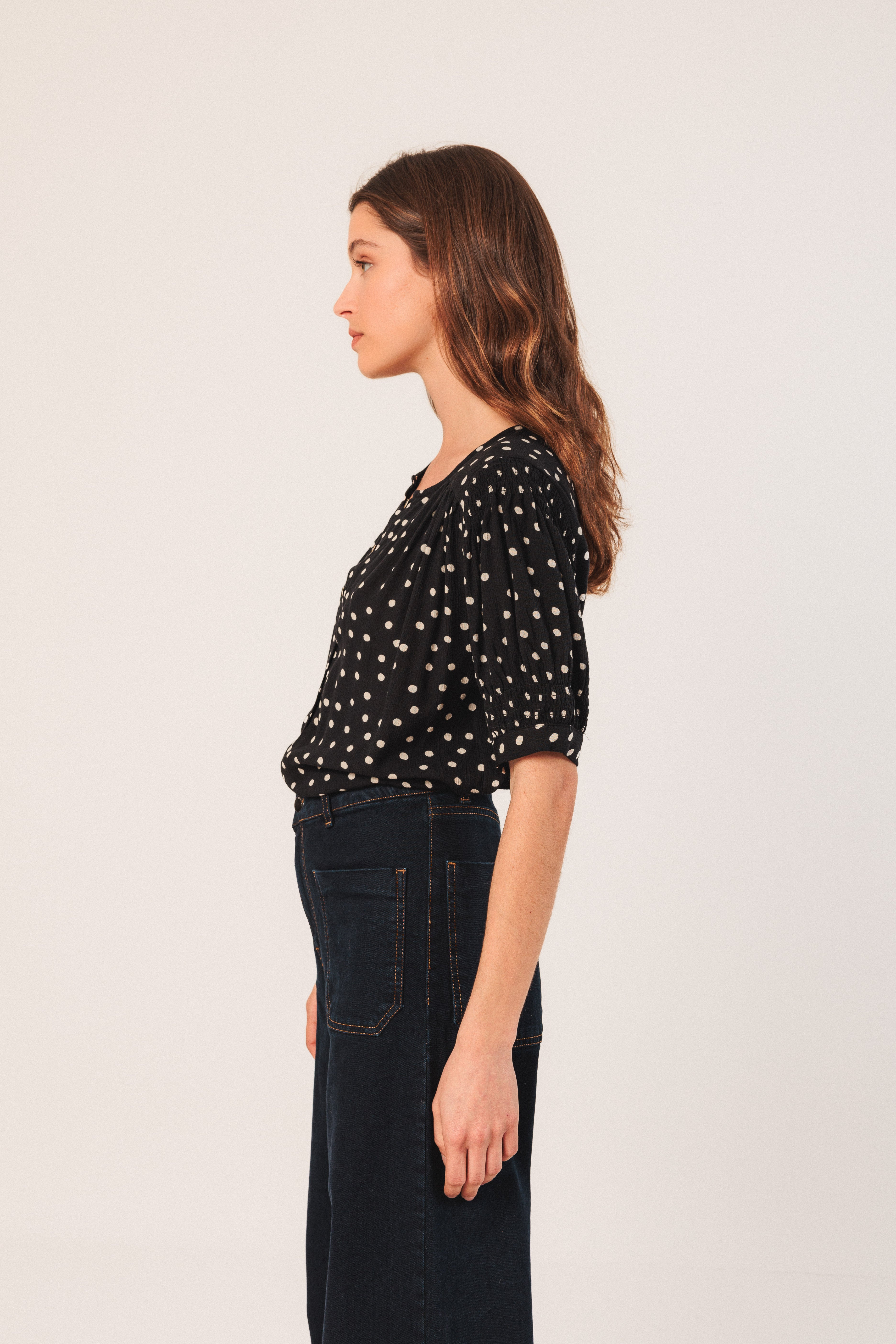 Indi & Cold - Lantern Sleeve Blouse -
