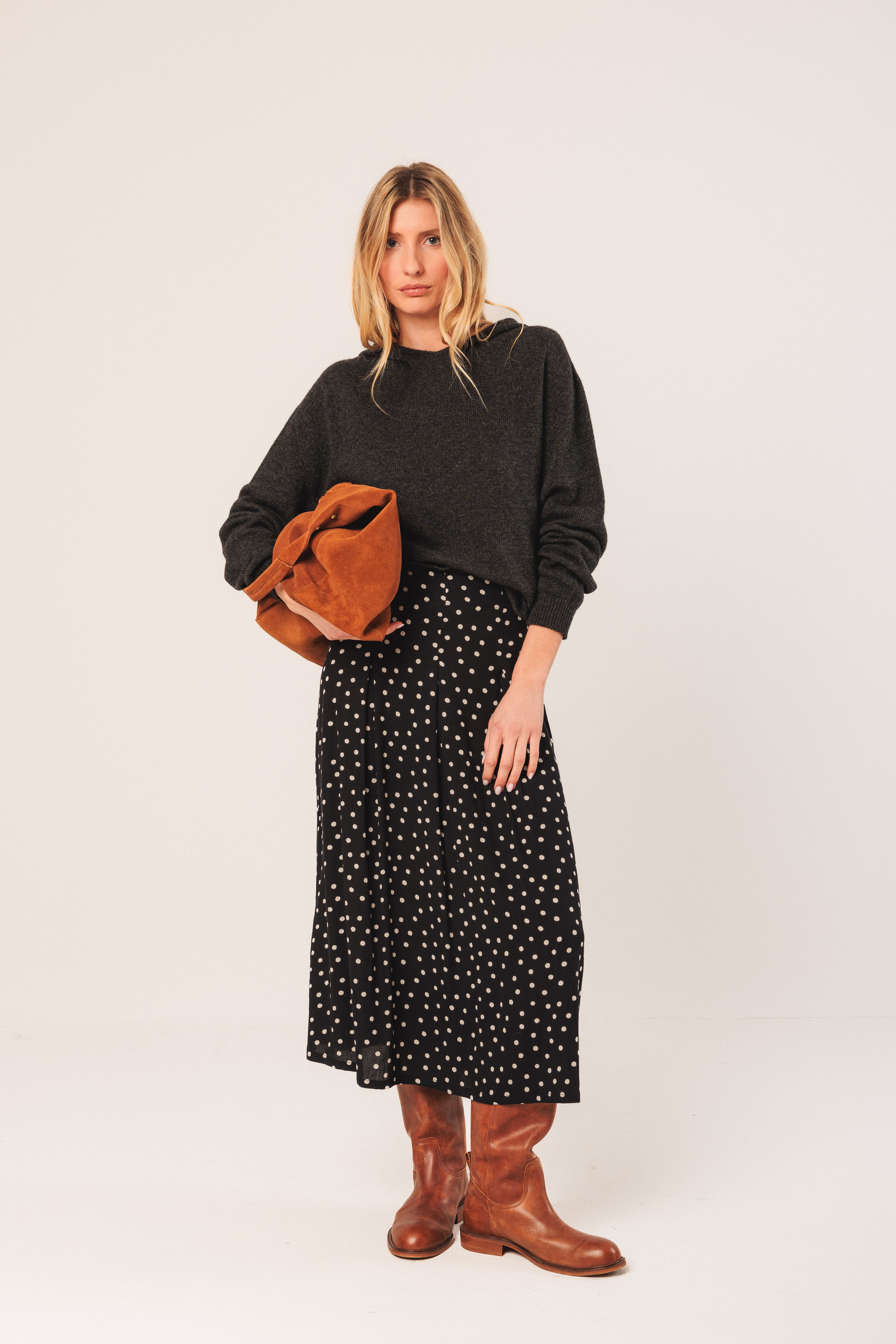 Indi & Cold - Morgan Midi Skirt - Black