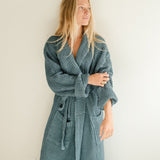 One Wednesday - Waffle Robe - Stone Blue