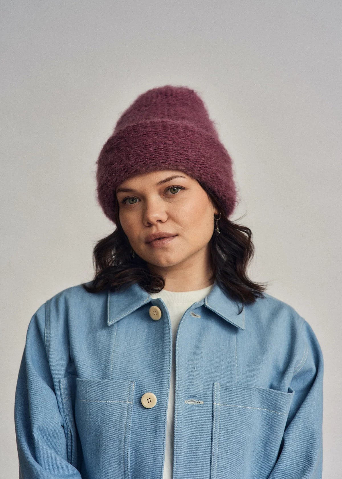 Heirloom - Cloud Mohair Beanie – Plum -