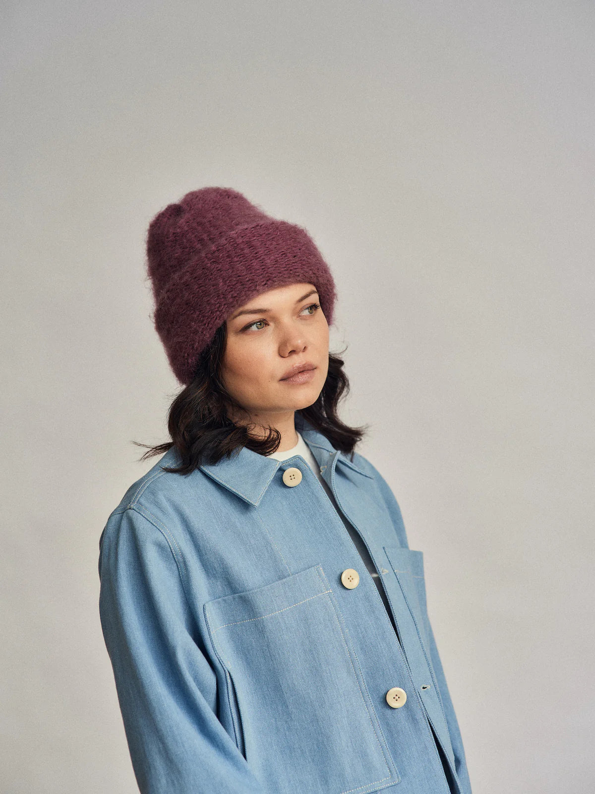 Heirloom - Cloud Mohair Beanie – Plum -