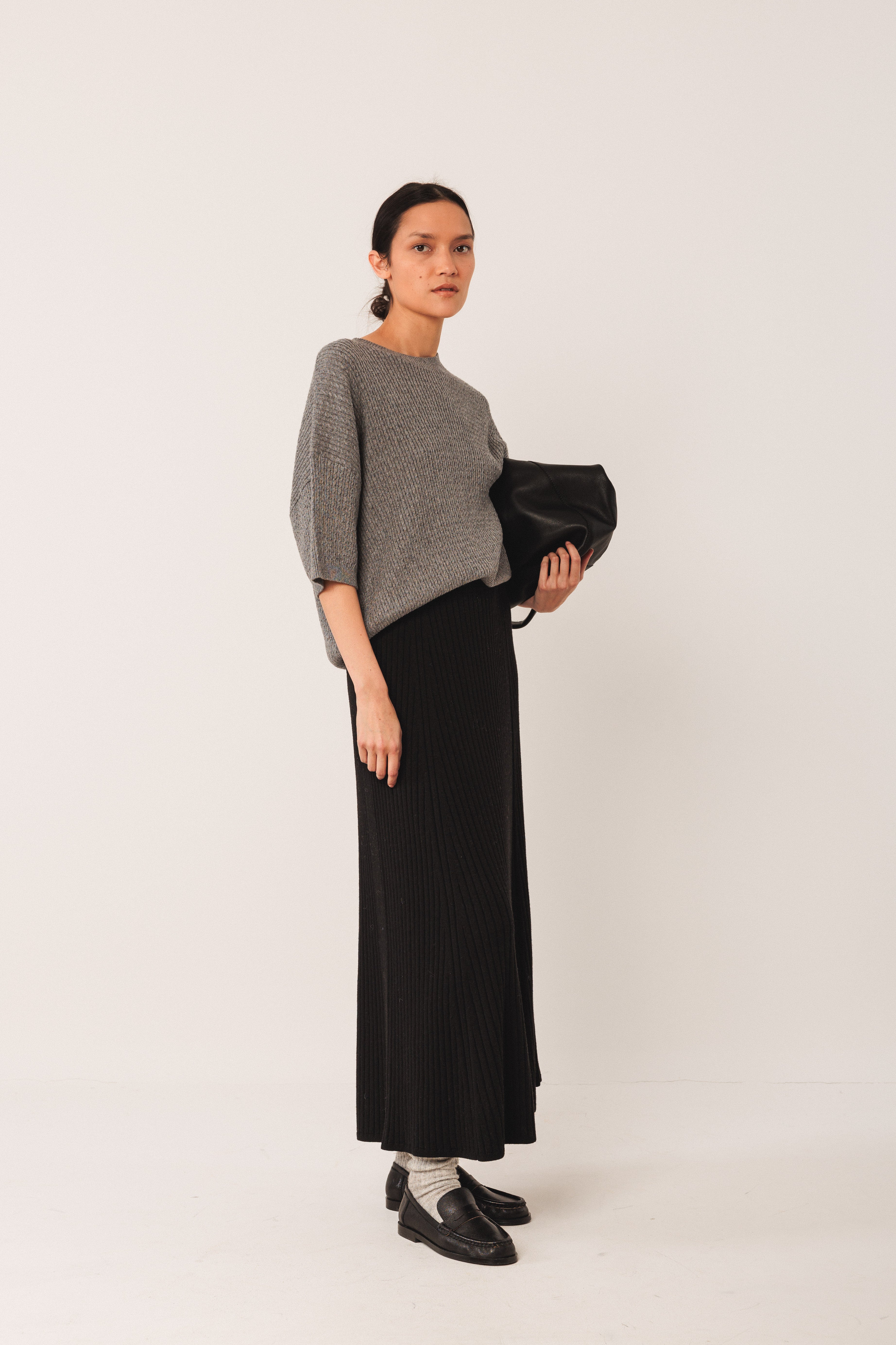 Indi & Cold - Ribbed Knit Skirt -