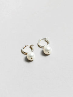 Wolf Circus - Pearl Hoops – Silver -