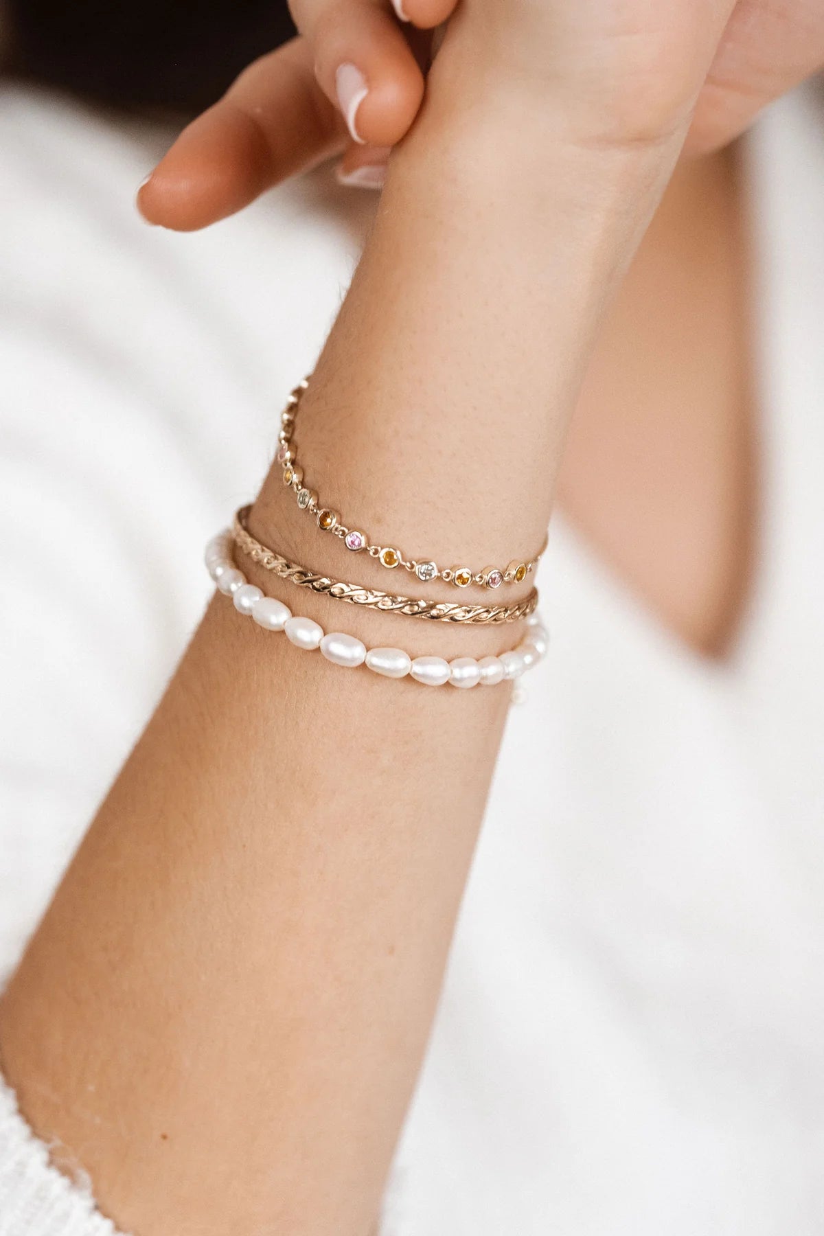 Leah Alexandra - Social Mini Bracelet – Pearl -