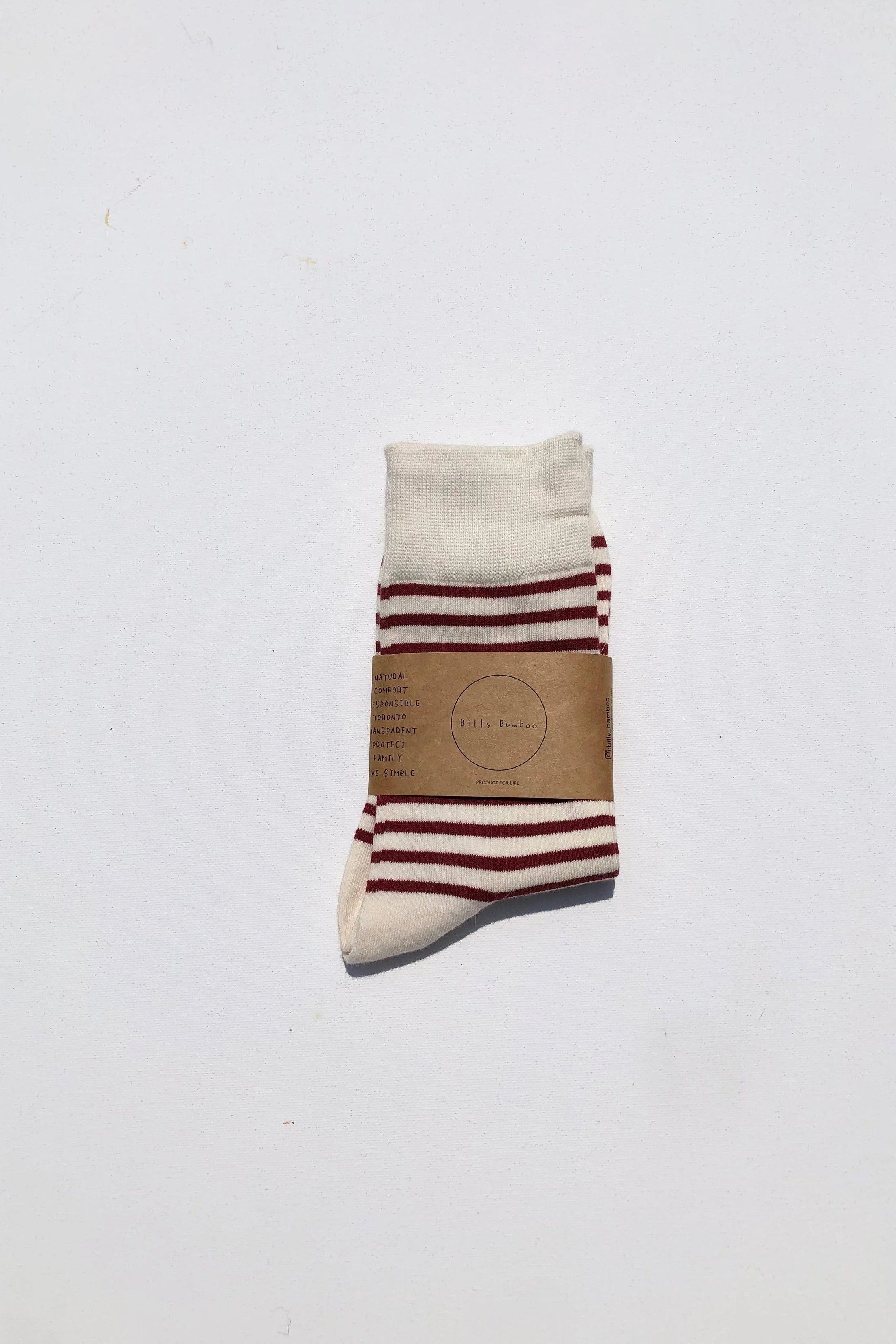 Billy Bamboo - Colour Stripe Socks – Burgundy -