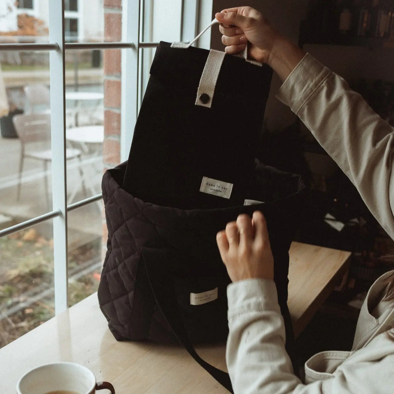dans le sac - Quilted Everyday Tote Bag – Black -