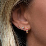 Leah Alexandra - Pave Huggies (10mm) – Multi Sapphire -