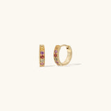 Leah Alexandra - Pave Huggies (10mm) – Multi Sapphire -