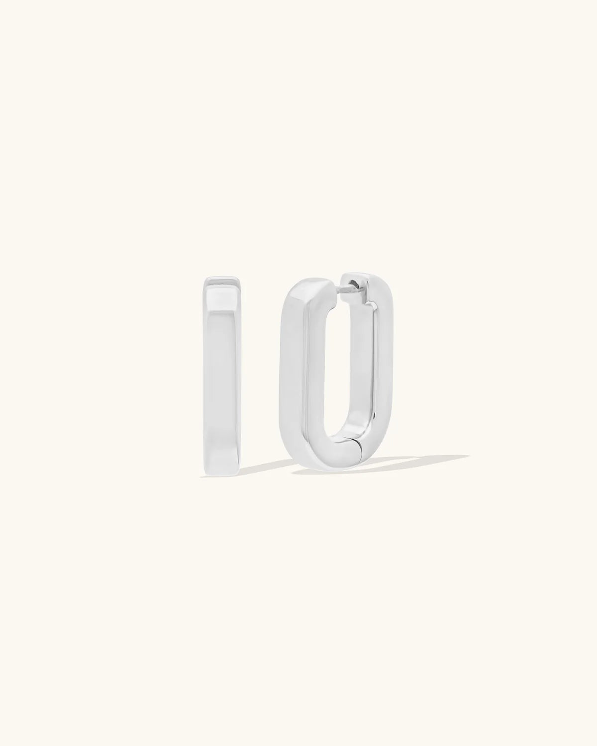 Leah Alexandra - U-Link Hoops – Silver -