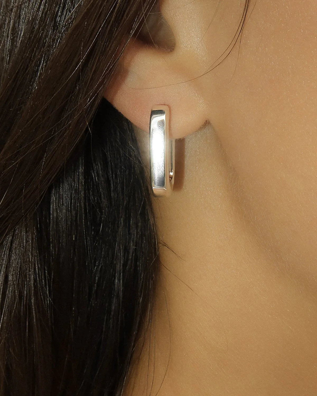 Leah Alexandra - U-Link Hoops – Silver -