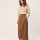 Indi & Cold - Short Sleeve Cable Knit Sweater -