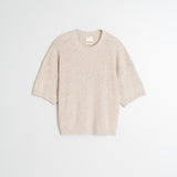 Indi & Cold - Short Sleeve Cable Knit Sweater -