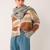 Indi & Cold - Colourful Knitted Scarf – Mottled Grey -