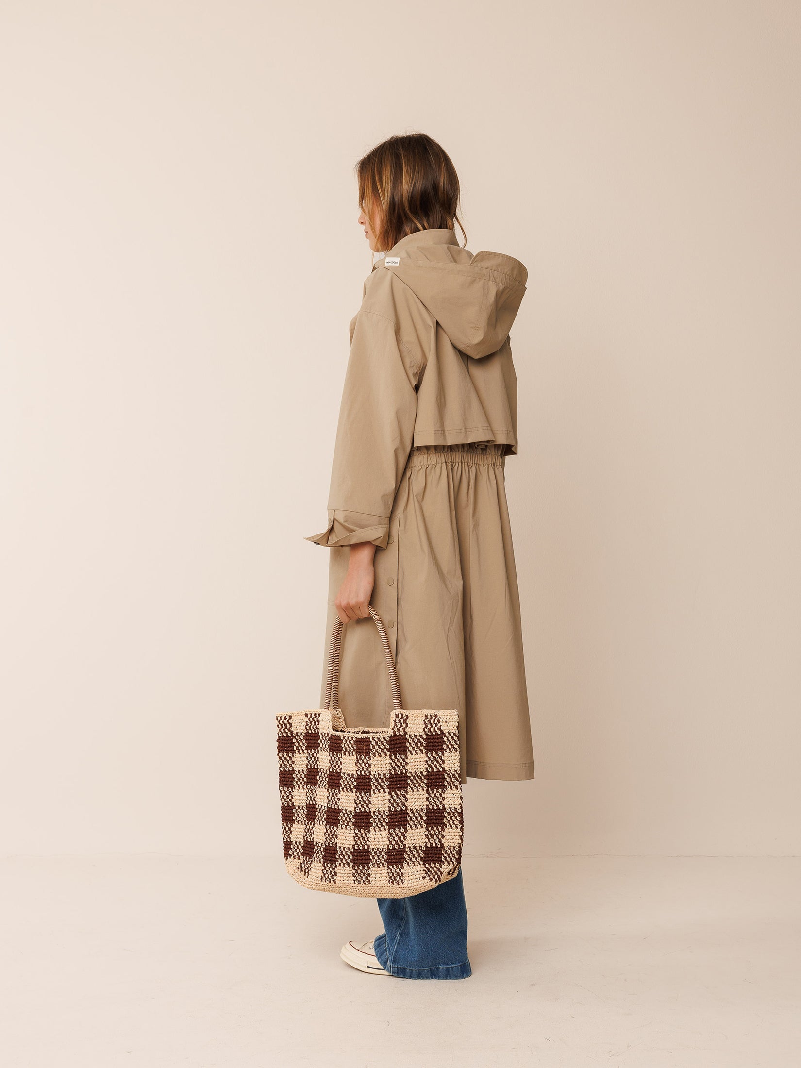 Indi & Cold - Rafia Shopper Bag – Chocolate -
