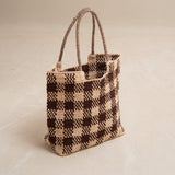 Indi & Cold - Rafia Shopper Bag – Chocolate -