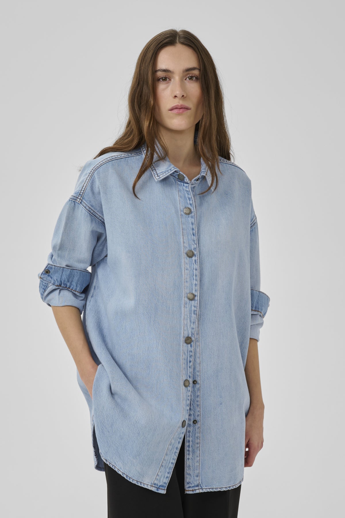 My Essential Wardrobe - Hilma Denim Shirt - Light Blue Wash