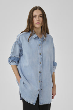 My Essential Wardrobe - Hilma Denim Shirt - Light Blue Wash