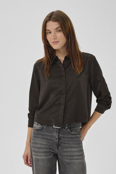 My Essential Wardrobe - Estelle Short Shirt - Espresso