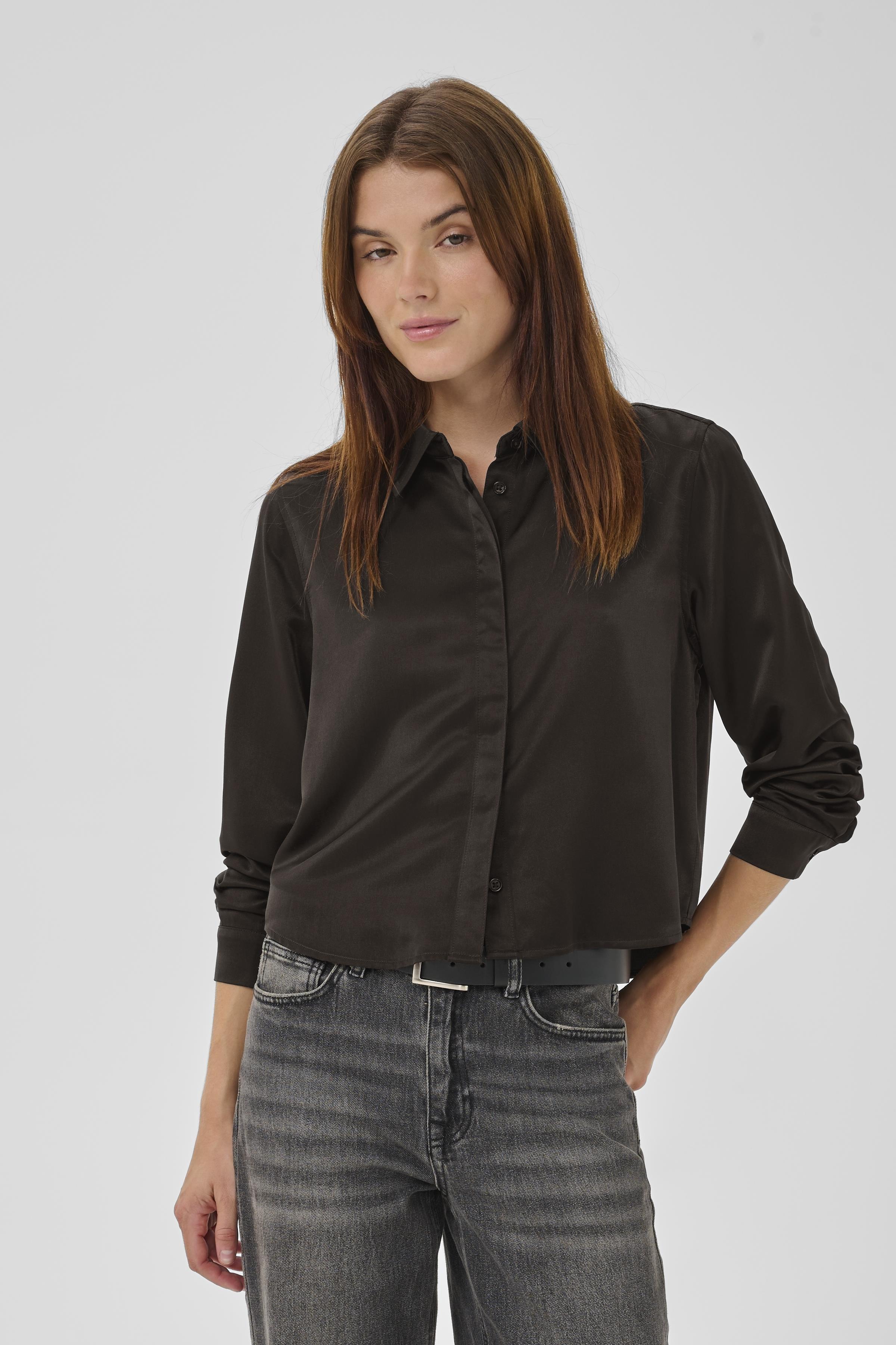 My Essential Wardrobe - Estelle Short Shirt - Espresso