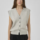 My Essential Wardrobe - Stino Knit Vest - Medium Grey Melange