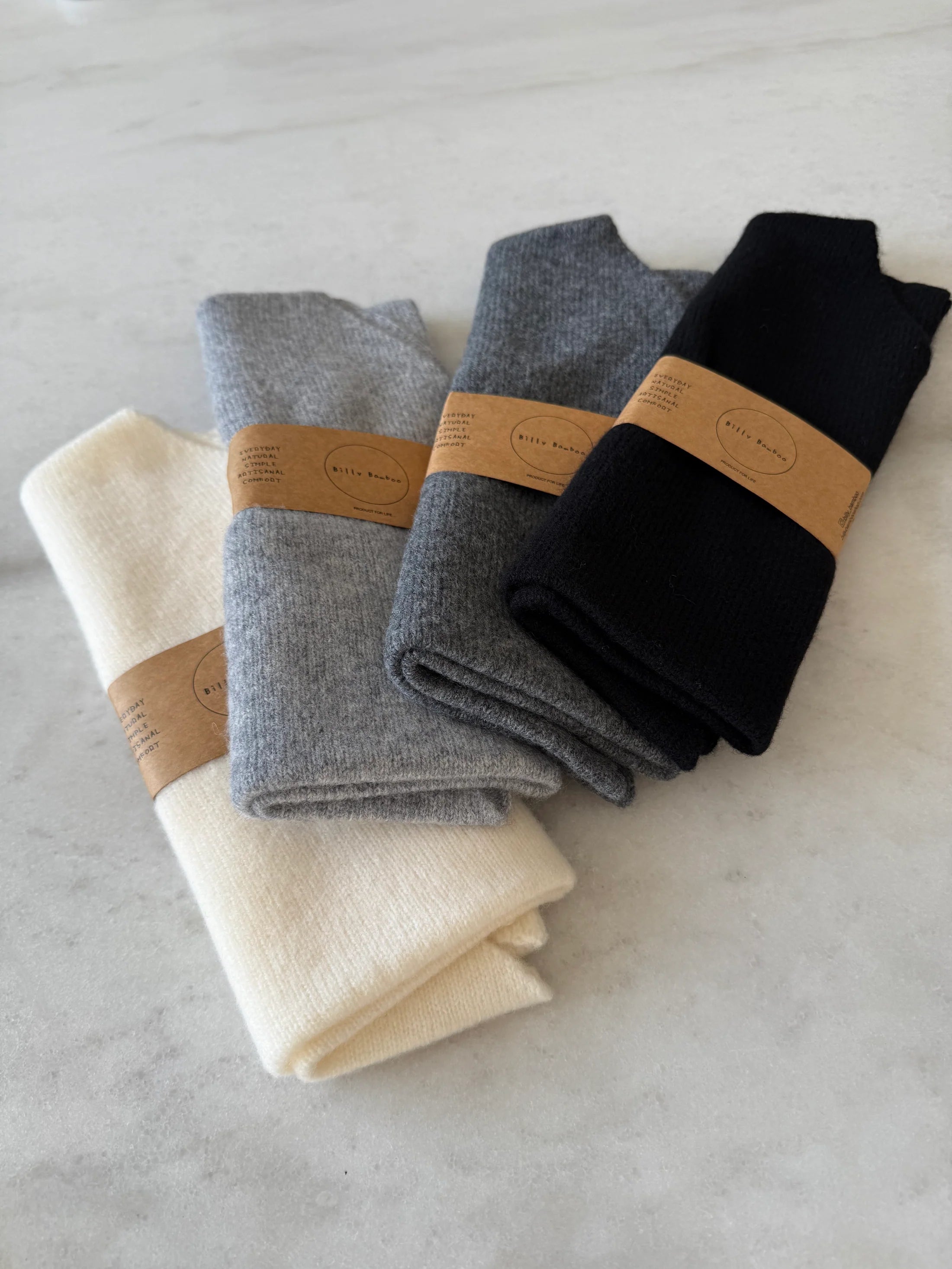 Billy Bamboo - Fuzzy Wool Cravat Scarf – Black -