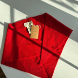 Fuzzy Wool Cravat Scarf – Red