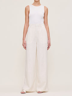 Hepburn Wide Leg Linen Pant