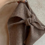 Fuzzy Wool Cravat Scarf  Mushroom