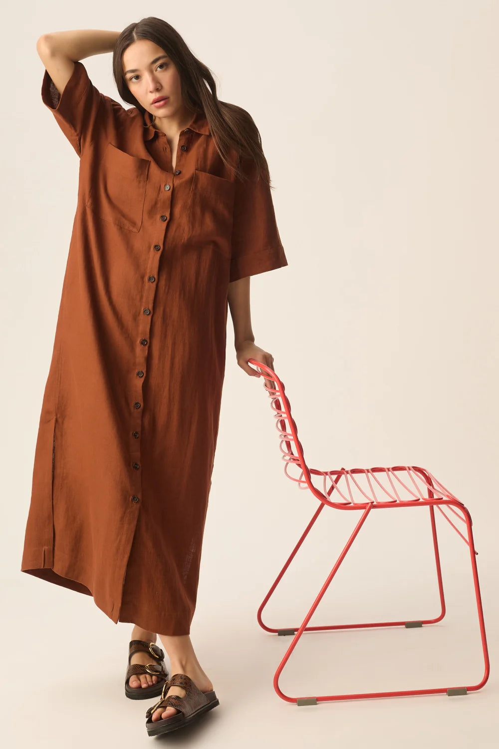 Des Petits Hauts - Estampe Linen Maxi Dress -