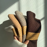Fuzzy Wool Cravat Scarf  Mushroom