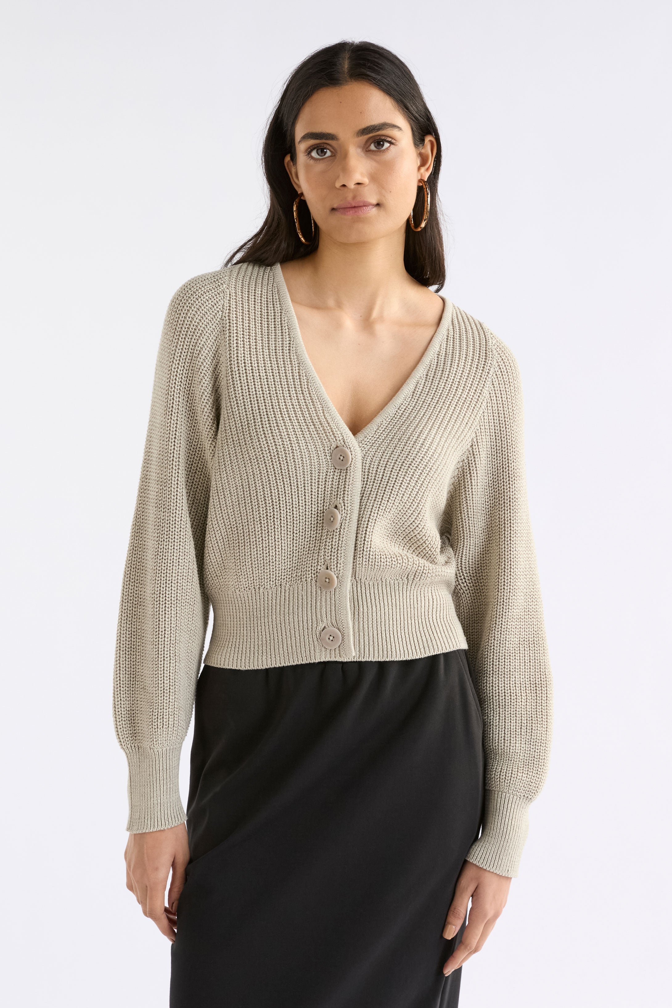 ELK - Saari Organic Cotton Cardigan - Ecru